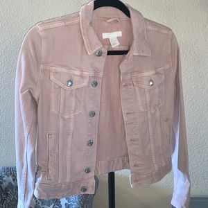 H&M pink jean jacket size 4